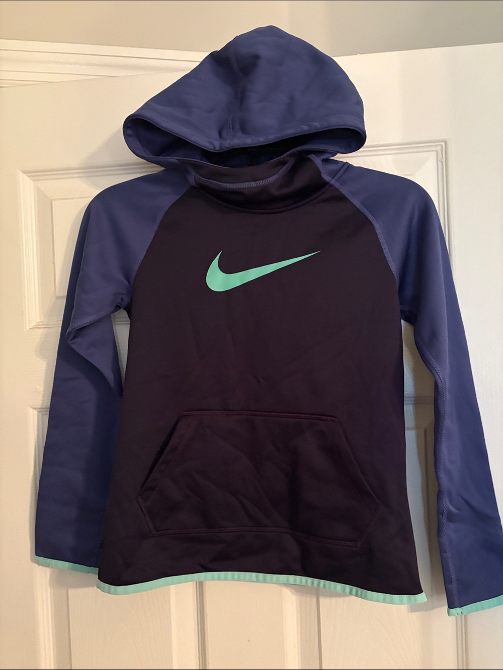 Nike Girls' Hooded Pullover - Navy, Purple & Teal Accents
